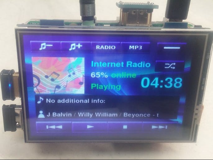 Внешний вид интернет радио на Raspberry pi 3