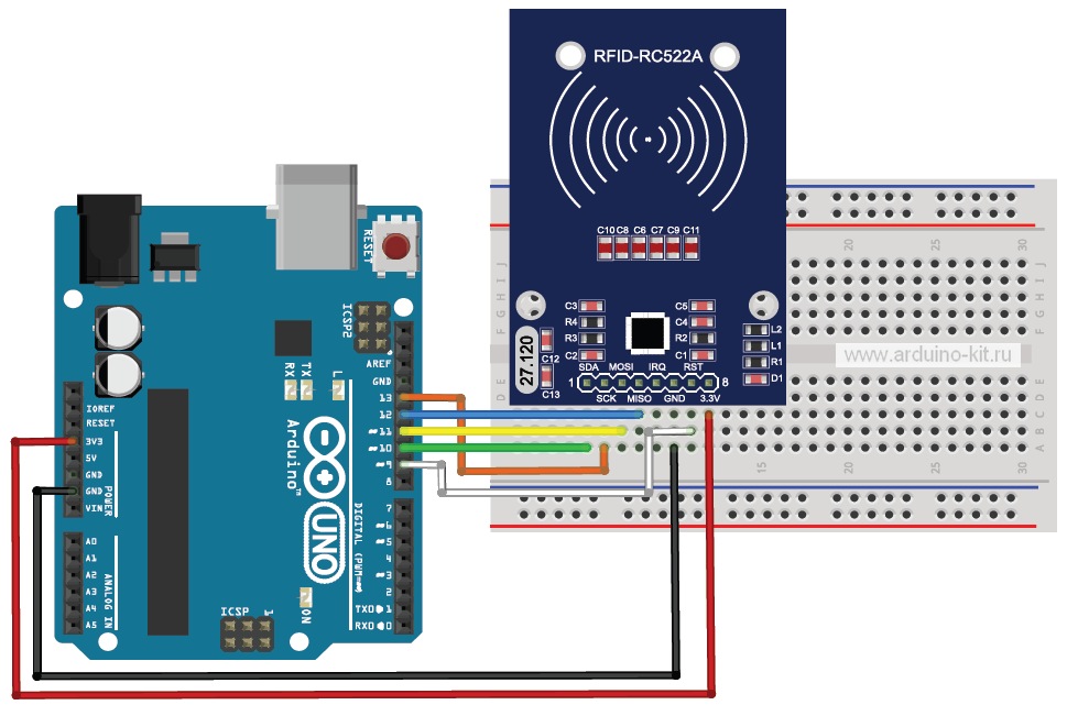 Подключение RFID-модуль RC522 к Arduino