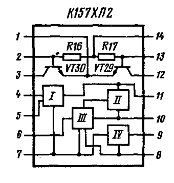 Назначение выводов и структурная схема микросхемы К157ХП2
